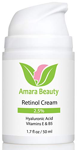 Retinol Cream for Face 2 5 with Hyaluronic Acid Vitamins E - Amara Beauty Official Imagery - 1