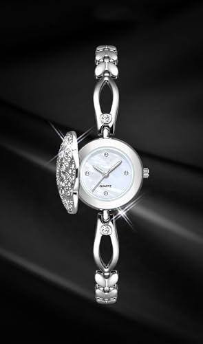 ADSBIAOYE Elegant Women's Watch Flower-Shaped Diamond flip - Product Imagery