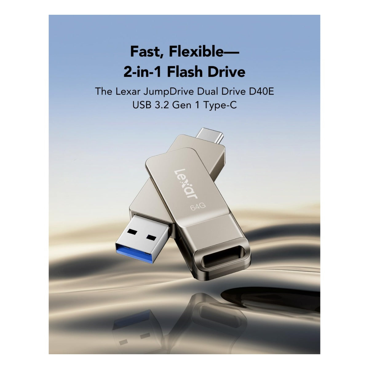 Lexar D40E 64GB Dual USB 3.2 Gen 1 Type - Official Lexar Product Imagery - View 4
