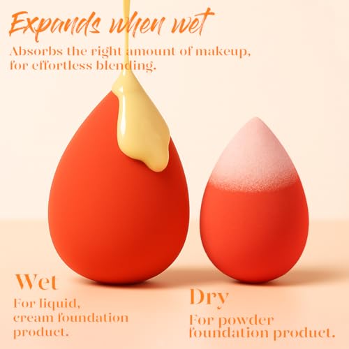 BEAKEY Makeup Sponge Set, 5 Pack Foundation Beauty Sponges & - Product Imagery