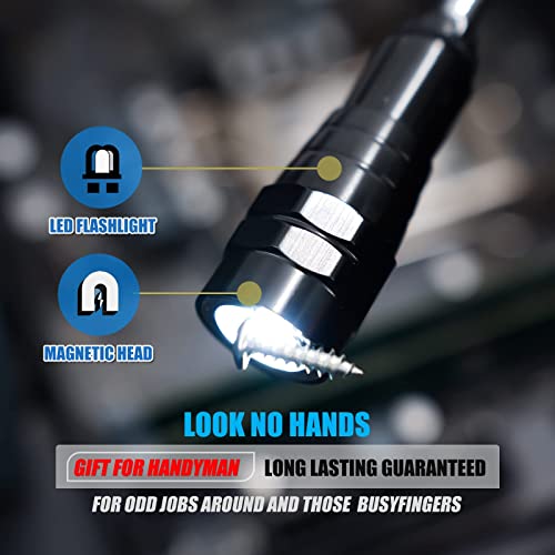Magnetic Flashlight with Tool Magnetic Lanyard & Telescoping - Product Imagery