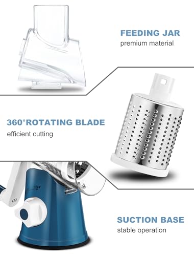 GDL Cheese Grater Hand Crank, Rotary Cheese shredder, Vegetable - Product Imagery