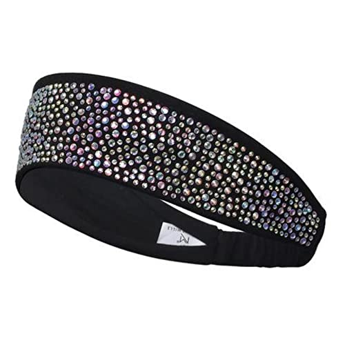 Black AB Elastic Headbands for Ladies with Austrian Crystal! Top - Product Imagery