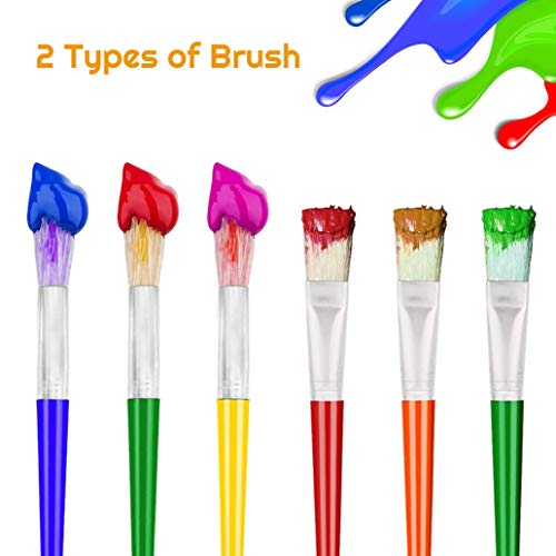 10Pcs Paint Brushes for Kids, Anezus Kids Paint Brushes Toddler - Product Imagery