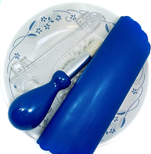 Premium Ceramic Garlic Grater Plate Set - Flower Line on White - Product Imagery