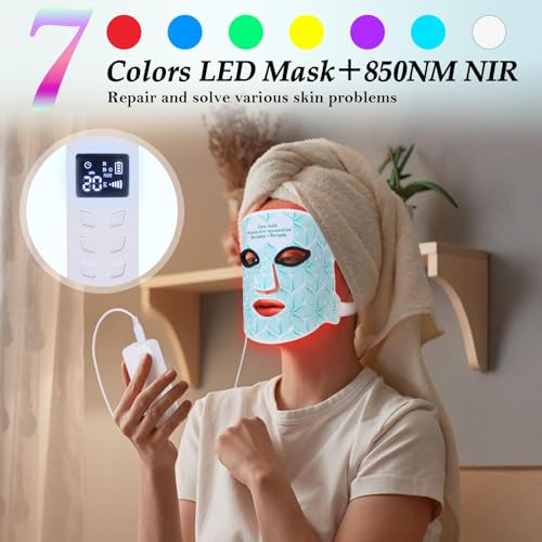 Red Light Therapy for Face, 8 Color LED Face Mask for Anti-Aging - Product Imagery