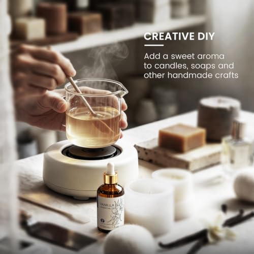 HIQILI Vanilla Essential Oil for Diffuser, Skin Care, Candle - Product Imagery