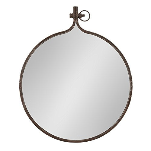 Kate and Laurel Yitro Round Industrial Rustic Metal Framed Wall - Product Imagery
