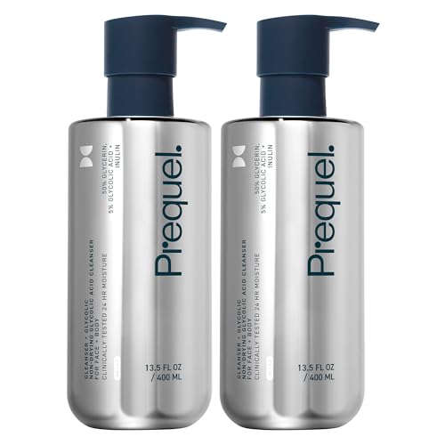 Prequel Skin Gleanser GA AHA Glycolic Body Wash, 50% Glycerin Face Cleanser – Unscented