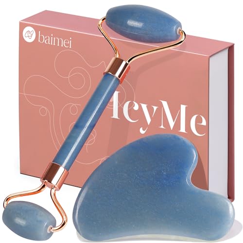 BAIMEI IcyMe Gua Sha Jade Face Roller Set Facial Beauty Skin - BAIMEI Official Imagery - 1