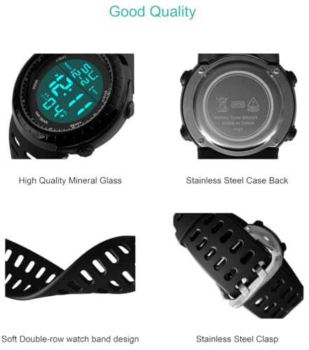 SNE Mens Digital Watch Sports Military Watches Waterproof - Product Imagery
