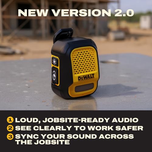 DEWALT Heavy Duty Wearable Bluetooth Speaker Pro Max (New Model) - Product Imagery