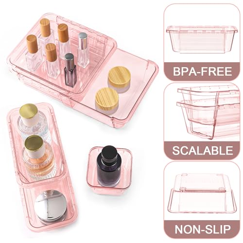 25 Pcs Clear Drawer Organizer, Adjustable Drawer Storage Box, - Product Imagery