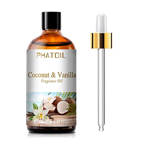 PHATOIL Coconut & Vanilla Fragrance Oil for Diffuser - Product Imagery