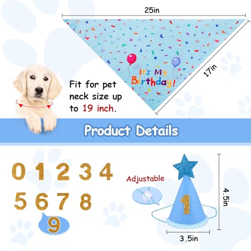 Dog Birthday Bandana Set, Dog Birthday Party Supplies,Dog - Product Imagery