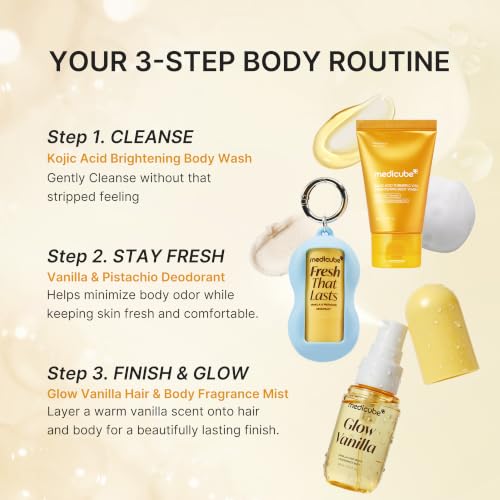 medicube Fresh Glow Body Kit | Travel-Ready Hair & Body Set - Product Imagery