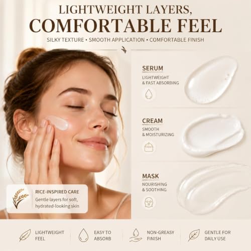 17PCS Korean Skin Care Set, Rice Skincare Set for Women, Kids - Product Imagery