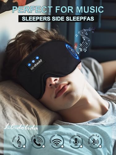 LC-dolida Sleep Headphones, 3D Sleep Mask Bluetooth Wireless - Product Imagery
