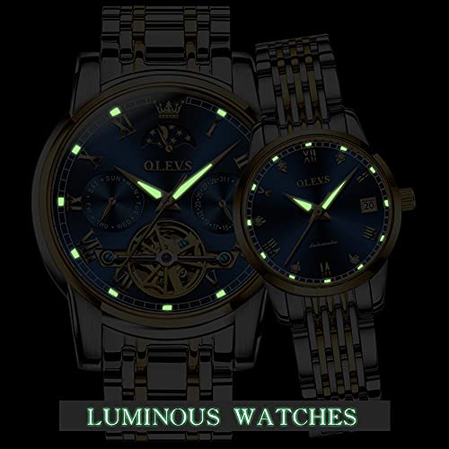OLEVS Couple Pair Watch Automatic for Men and Women His and Hers - Product Imagery