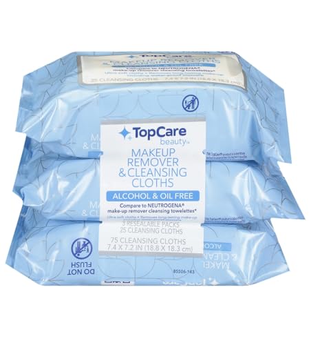 Topcare Makeup Remover Cleansing Towelettes Alcohol Free 75 - Topcare Official Imagery - 1