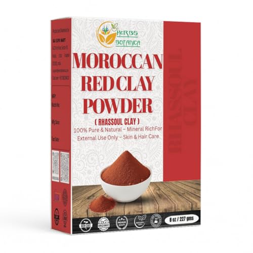 Herbs Botanica Moroccan Red Clay Powder 8 oz Natural Clay for - Product Imagery