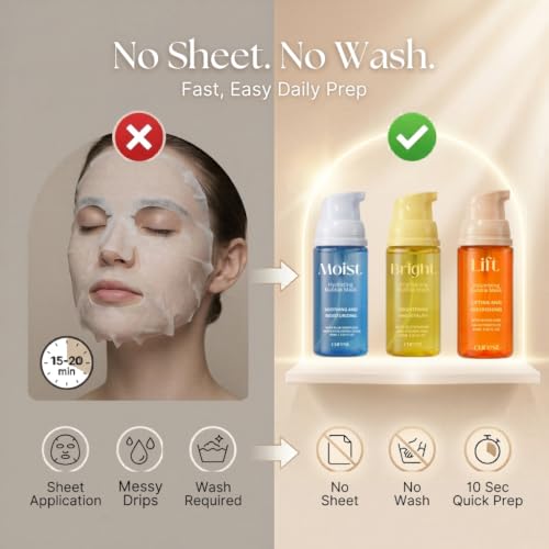 Curest Wash-Free Micro Bubble Mask - Korean Skin Care Set for - Product Imagery