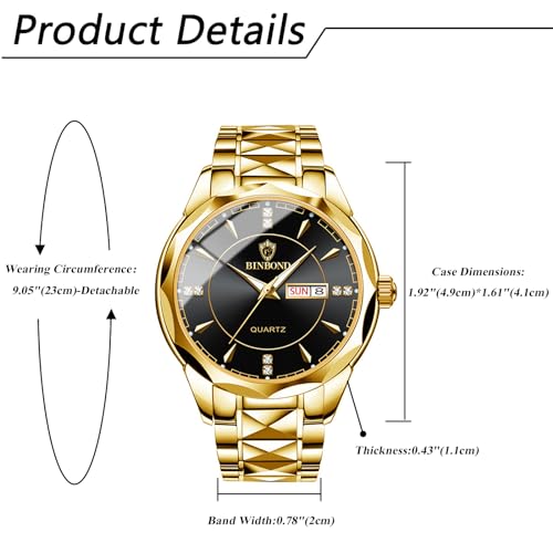 JewelryWe Business Analog Quartz Watches: Men Women Dress - Product Imagery