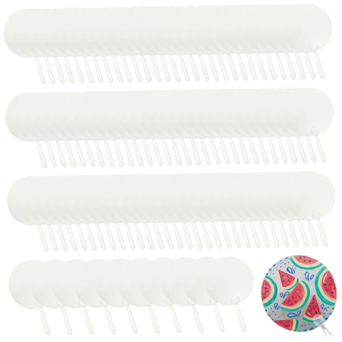 Plastic Round Handheld Fans, 100Pcs Blank Pocket Fans, Clear - Product Imagery