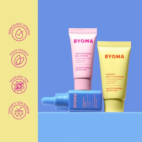 BYOMA So Hydrated Set – Jelly Cleanser, Hydrating Serum, Gel - Product Imagery
