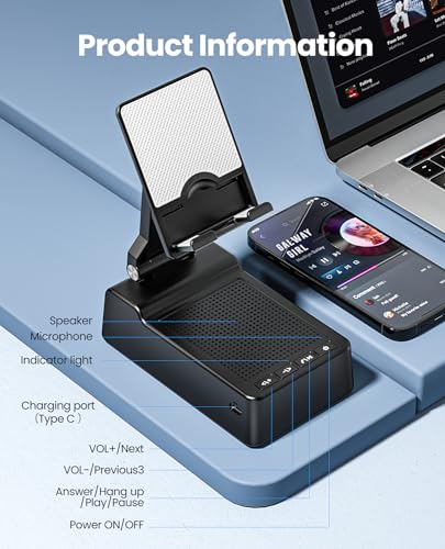 Gifts for Men Women, Phone Stand with Bluetooth Speaker, HD - Product Imagery