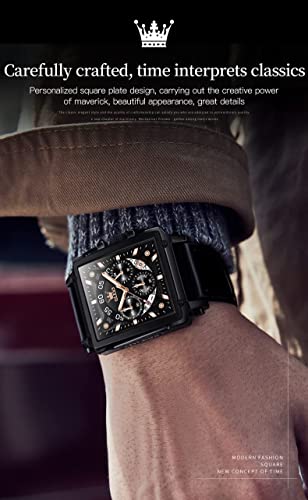 OLEVS Watches for Men Quartz Leather Watch Waterproof Casual - Product Imagery
