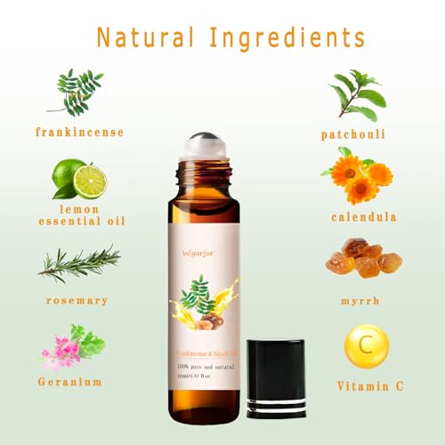 2 Pack Frankincense & Myrrh Essential Oil Blend Oils Roll On for - Product Imagery