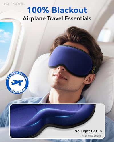FACEMOON 3D Blackout Weighted Sleep Eye Mask, Travel Essentials, - Product Imagery