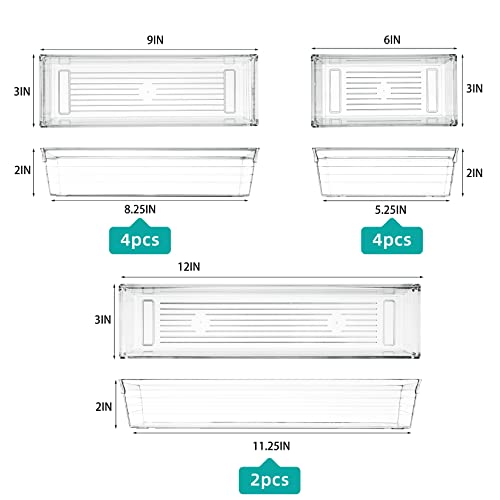 Clear Plastic Drawer Organizer Tray for Vanity Cabinet (Set of - Product Imagery