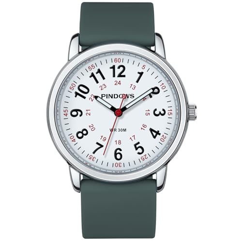 PINDOWS Nurse Watch for Women and Men, Analog Quartz with Second - Product Imagery