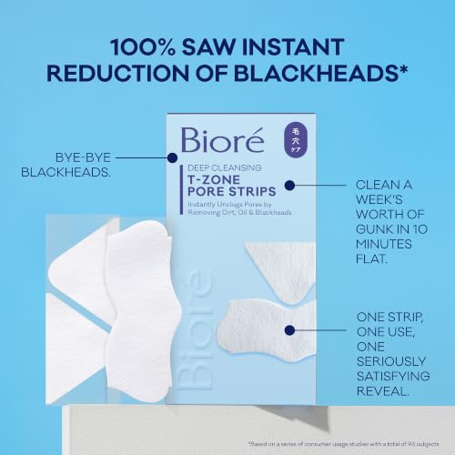 Biore T-Zone Blackhead Remover Strips, Deep Cleansing Pore - Product Imagery
