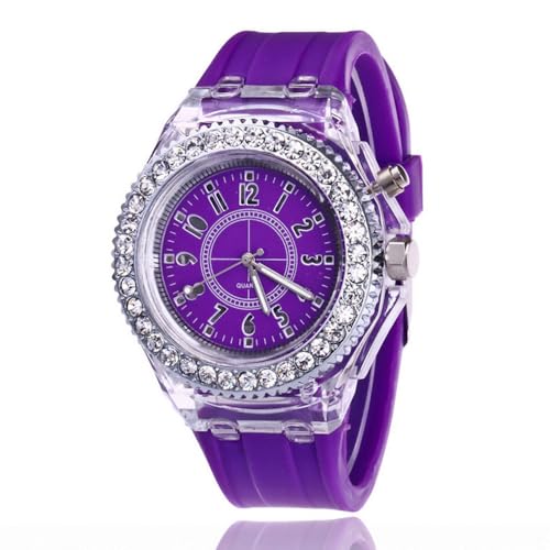 ALINKER Unisex Silicone Band LED Luminous Colorful Lights Analog - Product Imagery