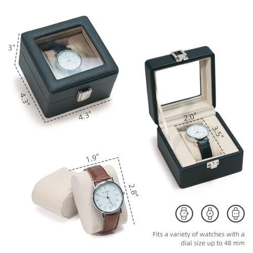 Watch Box, 1 Slot Watch Display Case for Men & Women, Removable - Product Imagery