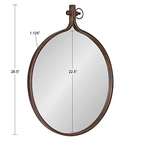 Kate and Laurel Yitro Round Metal Wall Mirror, 23.5 x 28.5, - Product Imagery