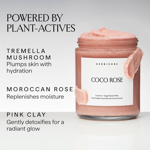 HERBIVORE Coco Rose Body Scrub | Exfoliating, Coconut & Shea, 8 - Product Imagery