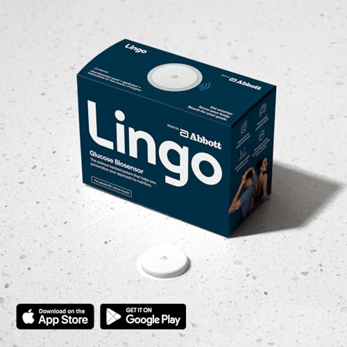 Lingo Continuous Glucose Monitor (CGM). 24/7 Glucose Tracking - Product Imagery