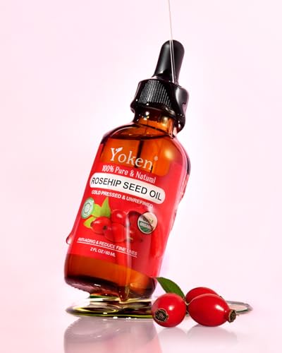 Yoken Organic Rosehip Seed Oil for Face, Skin & Hair, Cold - Product Imagery