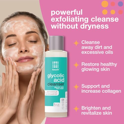 10% Glycolic Acid Face Wash - Exfoliating, Non Drying & Foaming - Product Imagery
