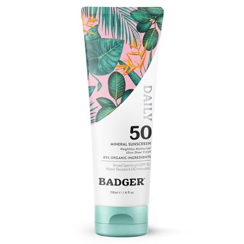 Badger SPF 50 Daily Mineral Sunscreen Sheer Zinc Oxide 4 fl - Badger Official Imagery - 1