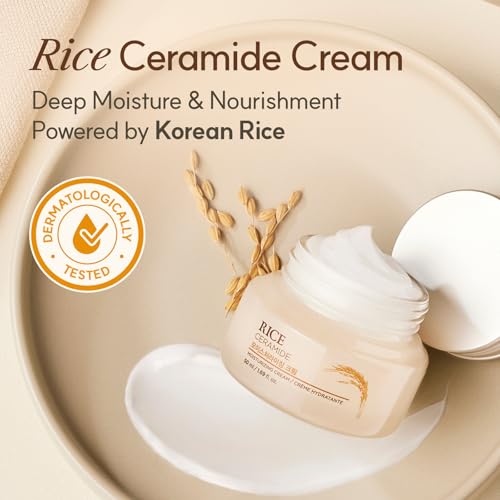 THE FACE SHOP Rice Ceramide Moisturizing Cream, Lightweight, - Product Imagery