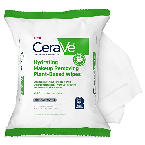 CeraVe Makeup Remover Wipes, Plant Based Face Wipes with Glycerin, 25ct - CeraVe Official Product View 1