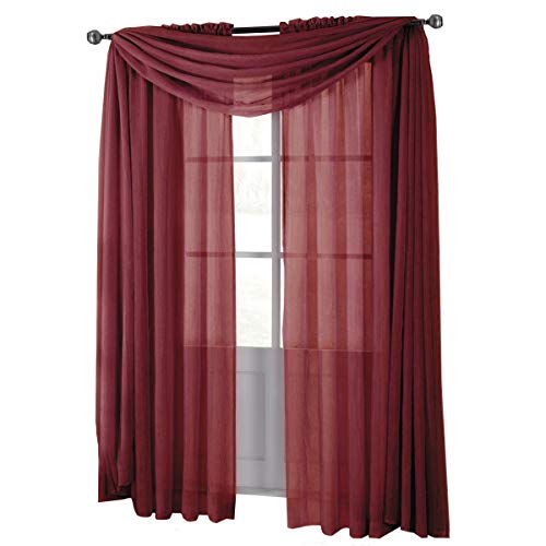 Royal Hotel Luxury Abri Top Rod Pocket, Crushed Sheer Curtains, - Product Imagery