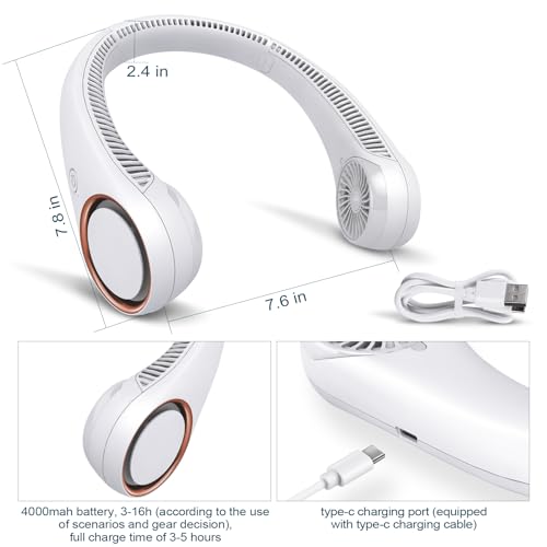 CIVPOWER Neck Fan: Portable Personal Neck Cooling Rechargeable - Product Imagery