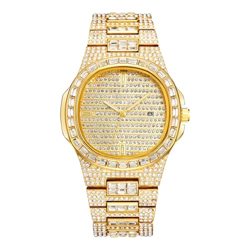 Top Brand Luxury Hip Hop Iced Out Watch Men Women Diamond Watch - Product Imagery