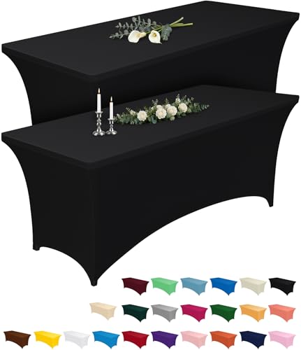 Pureegg Spandex Tablecloth 6ft 2 Pack Black - Product Imagery
